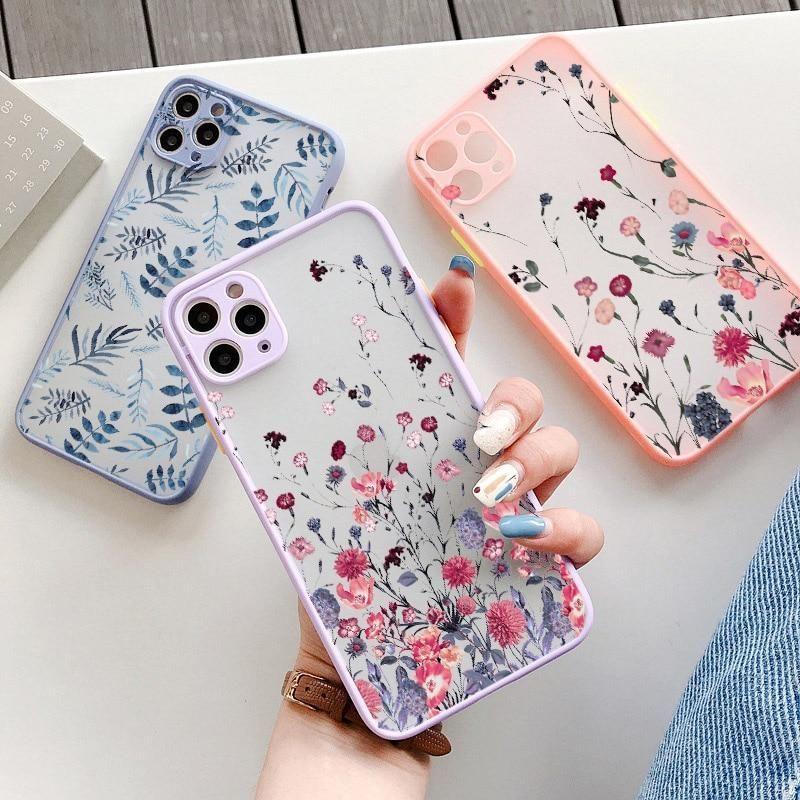 Flower Painted Cute Phone Cases For iPhone X XS MAX XR 6s 7 8 Plus SE 2 12 11 pro MAX - Touchy Style