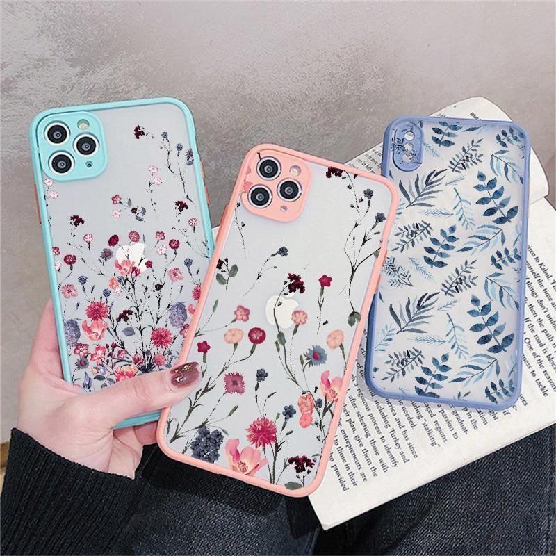 Flower Painted Cute Phone Cases For iPhone X XS MAX XR 6s 7 8 Plus SE 2 12 11 pro MAX - Touchy Style