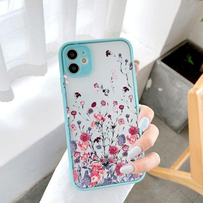 Flower Painted Cute Phone Cases For iPhone X XS MAX XR 6s 7 8 Plus SE 2 12 11 pro MAX - Touchy Style