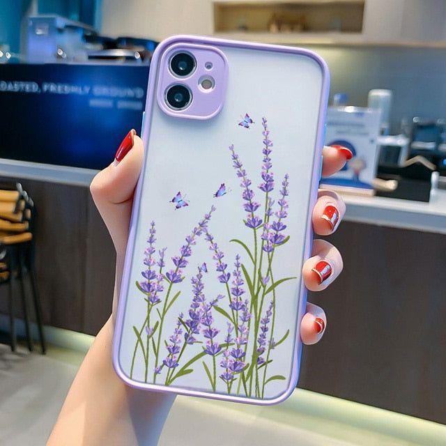 Flower Painted Cute Phone Cases For iPhone X XS MAX XR 6s 7 8 Plus SE 2 12 11 pro MAX - Touchy Style