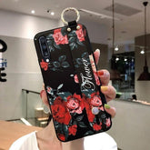 Flowers Black Cute Phone Cases For Galaxy S21 S10 S20 plus Ultra 20 30 A50 70 A51 71 21s 52 72 32 12 13 - Touchy Style