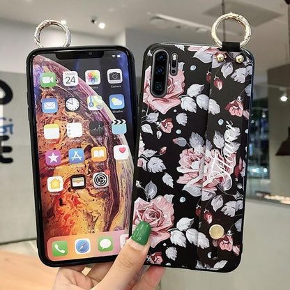 Flowers Black Cute Phone Cases For Huawei P20 Lite P30 P40 Pro Lite Mate 20 30 Pro Lite Nova 5t Honor 20 30 Pro - Touchy Style