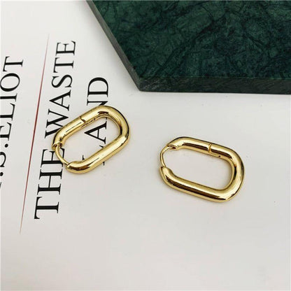 French Chunky Hoops Geometrical Earrings Charm Jewelry POS0443 - Touchy Style