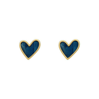 French Sweet Blue Heart Mini Earrings Charm Jewelry XYS0243 - Touchy Style