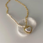 Freshwater Pearl Heart-shaped Pendant Necklaces Charm Jewelry YS0342 - Touchy Style