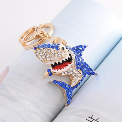 Full Rhinestone Shark Unique Key Chain - C5201 - Touchy Style