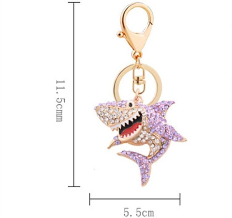 Full Rhinestone Shark Unique Key Chain - C5201 - Touchy Style