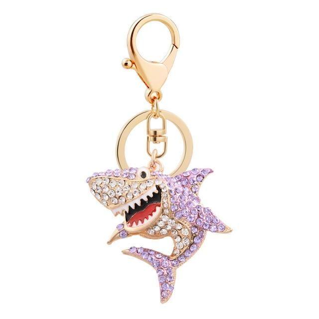 Full Rhinestone Shark Unique Key Chain - C5201 - Touchy Style