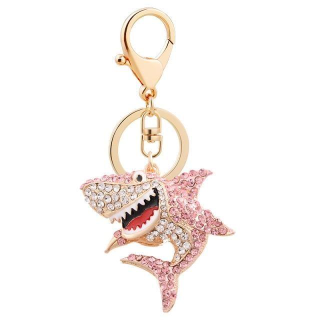 Full Rhinestone Shark Unique Key Chain - C5201 - Touchy Style