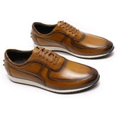 Genuine Leather Oxford Street Style Sneakers Men&