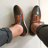 Genuine Leather Oxford Street Style Sneakers Men&