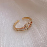 Geometric Golden Open Finger Rings Charm Jewelry XYS1158 - Touchy Style .