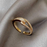 Geometric Golden Open Finger Rings Charm Jewelry XYS1158 - Touchy Style .