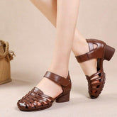 Gladiator Leather Hollow Out Sandals Women&