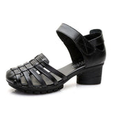 Gladiator Leather Hollow Out Sandals Women&