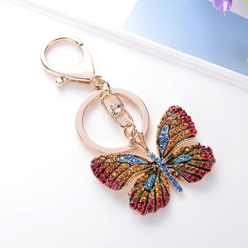 Glittering Full Rhinestone Butterfly Unique Key Chain - C5198 - Touchy Style