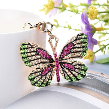 Glittering Full Rhinestone Butterfly Unique Key Chain - C5198 - Touchy Style