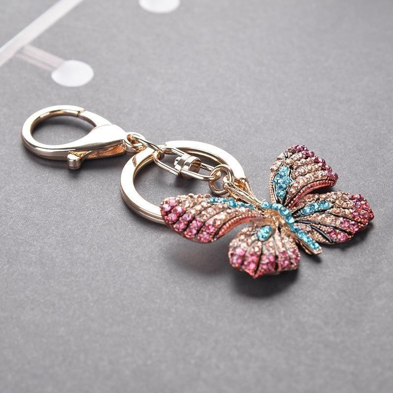 Glittering Full Rhinestone Butterfly Unique Key Chain - C5198 - Touchy Style