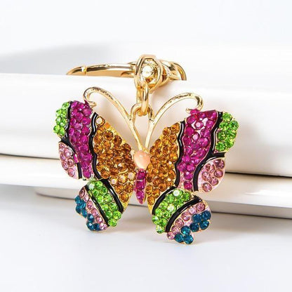 Glittering Full Rhinestone Butterfly Unique Key Chain - C5198 - Touchy Style