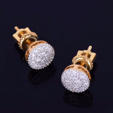 Golden Mini Rounded Stud Earring Charm Jewelry - ECJSOL06 - Touchy Style