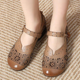 GQ224 Fashion Pumps - Hollow Soft Leather Casual Shoes - Touchy Style .