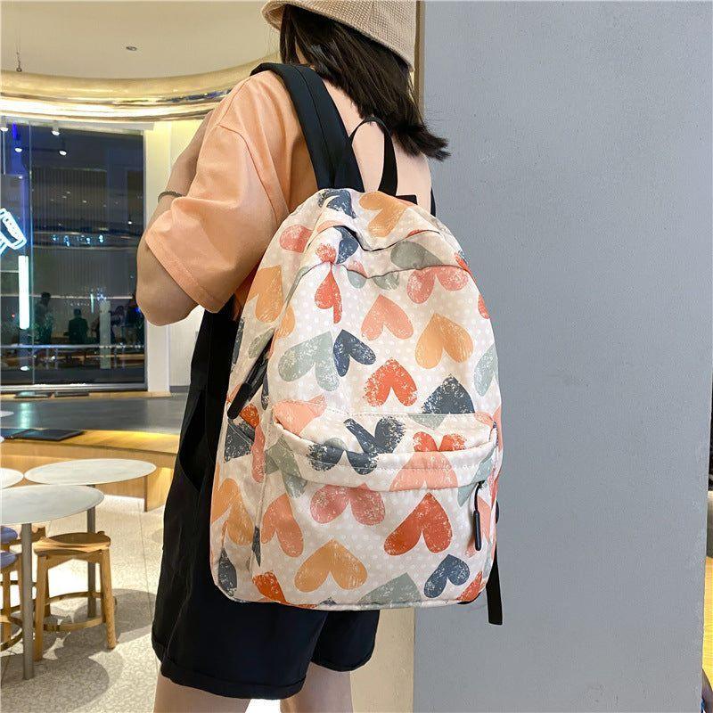 Graffiti Hearts College Fashion Cool Backpacks JN55 For Teenage Schoolbag - Touchy Style