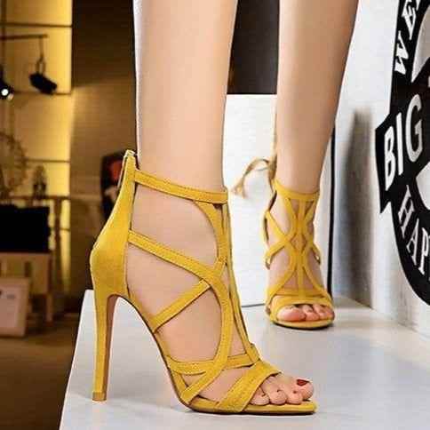 Yellow best sale suede sandals