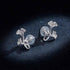 GZ239 - Ginkgo Leaf Stud Earrings - 925 Sterling Silver Charm Jewelry - Touchy Style .