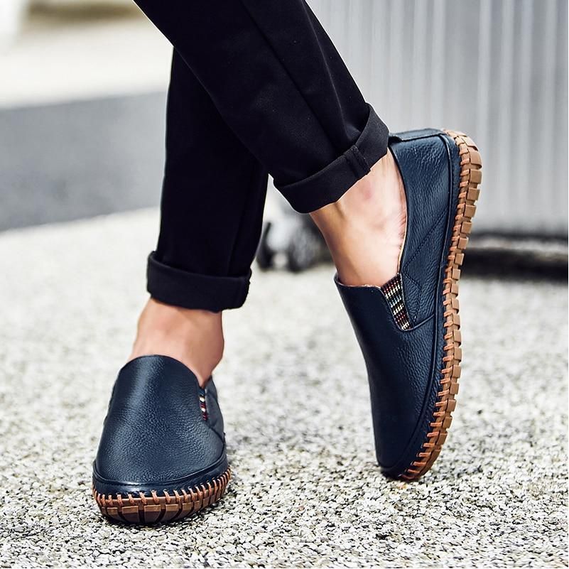 Men Pu Leather Business Casual Shoes Fashion Lazy Driving Loafers Shoes