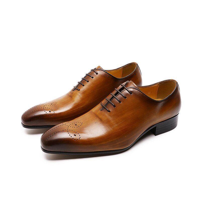 Handmade Oxfords Leather Men Shoes Fashion Casual Formal Business Dress Shoes MCSCOS12 - Touchy Style