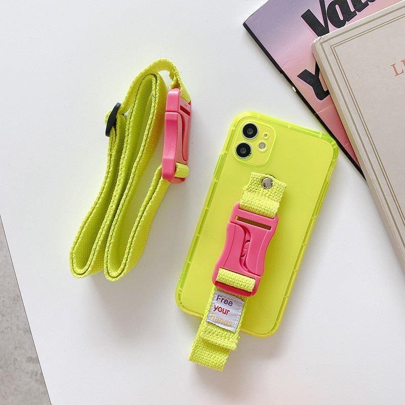 iPhone Cute Phone Cases For iPhone 12 Pro Max Mini 11 Pro Max X XS Max XR 7 8 Plus SE 2020 Fluorescence Lanyard Pattern - Touchy Style