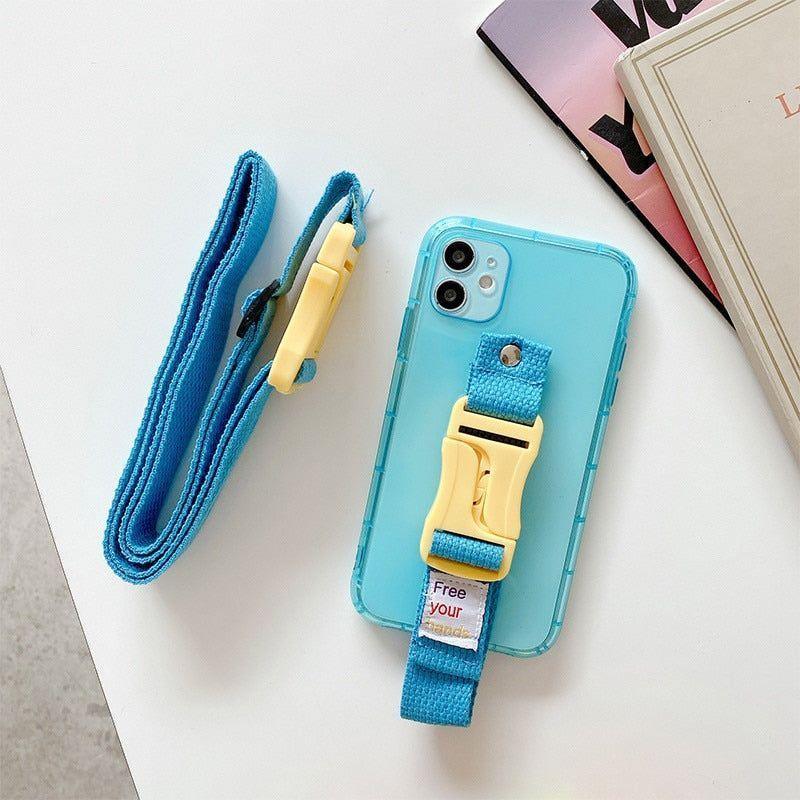 iPhone Cute Phone Cases For iPhone 12 Pro Max Mini 11 Pro Max X XS Max XR 7 8 Plus SE 2020 Fluorescence Lanyard Pattern - Touchy Style