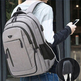 Large Capacity Cool Backpack Unisex Laptop Oxford Solid Big High School Bags UCBMOS11 - Touchy Style .