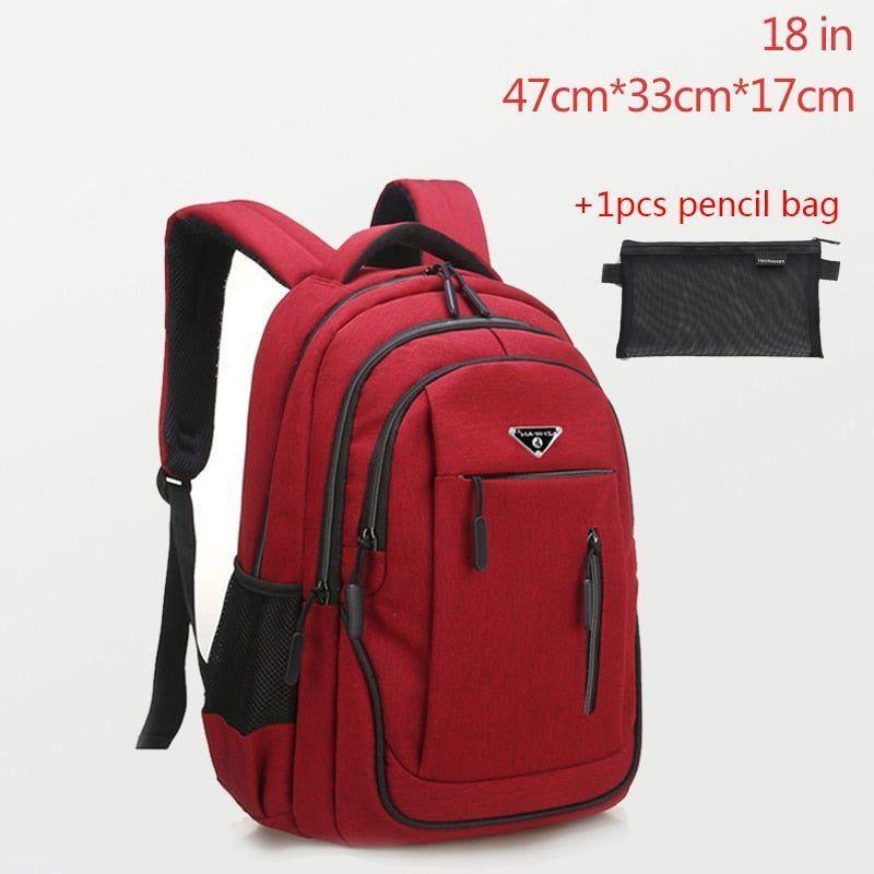 Large Capacity Cool Backpack Unisex Laptop Oxford Solid Big High School Bags UCBMOS11 - Touchy Style