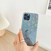 Laser Cute Phone Cases For iPhone 11 13 12 Pro Max X XS XR 7 8 Plus SE 2020 Transparent Heart - Touchy Style