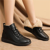 Leather Ankle Boots - Fashion Women&