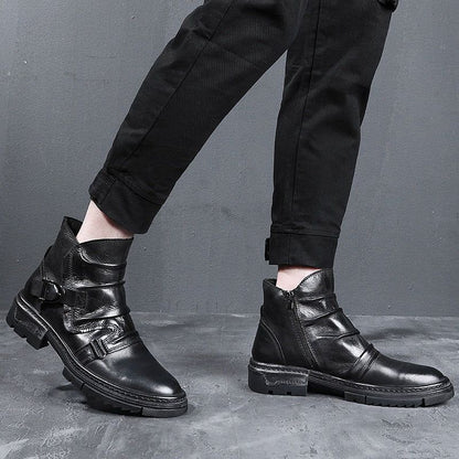 Leather Ankle Boots Men&