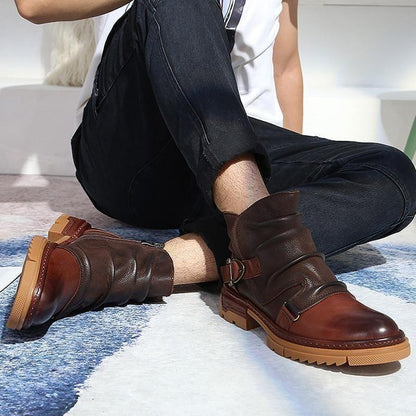 Leather Ankle Boots Men&