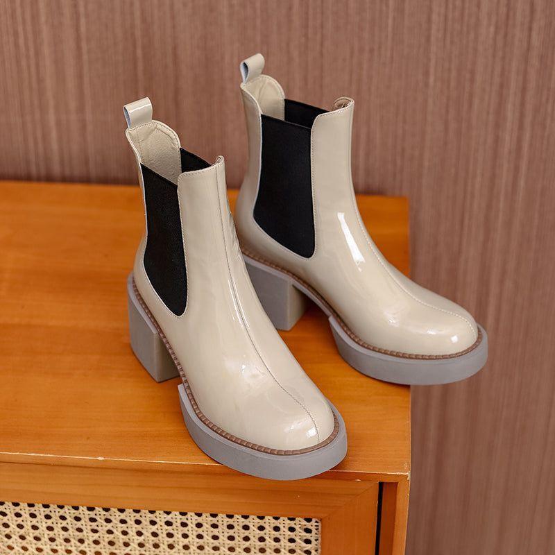 Leather Ankle Boots Women&