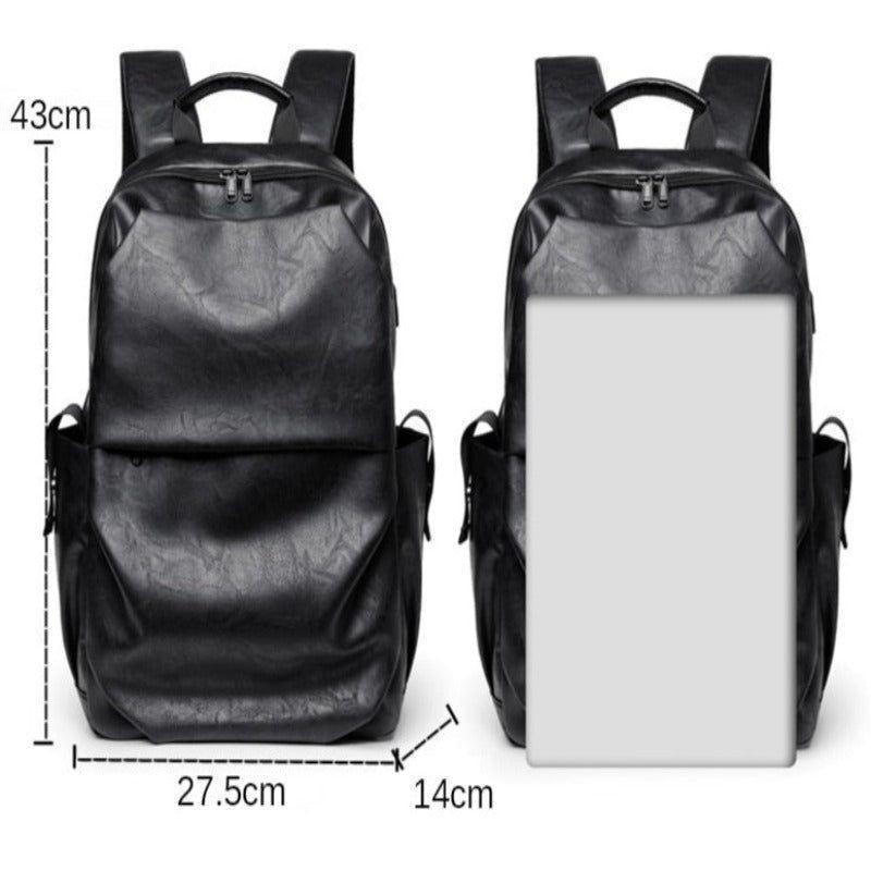 Leather Cool Backpack CBROS24 For Men Fashion Large Capacity Laptop Travel Bag - Touchy Style