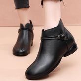 Leather Low Heels Women&