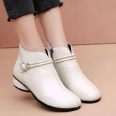 Leather Low Heels Women&