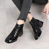 Leather Short Ankle Boots Women&