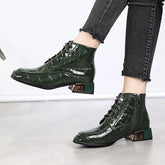 Leather Short Ankle Boots Women&