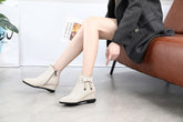 Leather Wedges Short Ankle Boots Women&