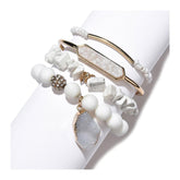 Light Crystal Bracelets Charm Jewelry Set BCSET303 Natural Stone Beads - Touchy Style .