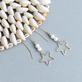 Long Drop Dangle Earrings Charm Jewelry ECJBS17 Crystal Fish Star Shaped - Touchy Style