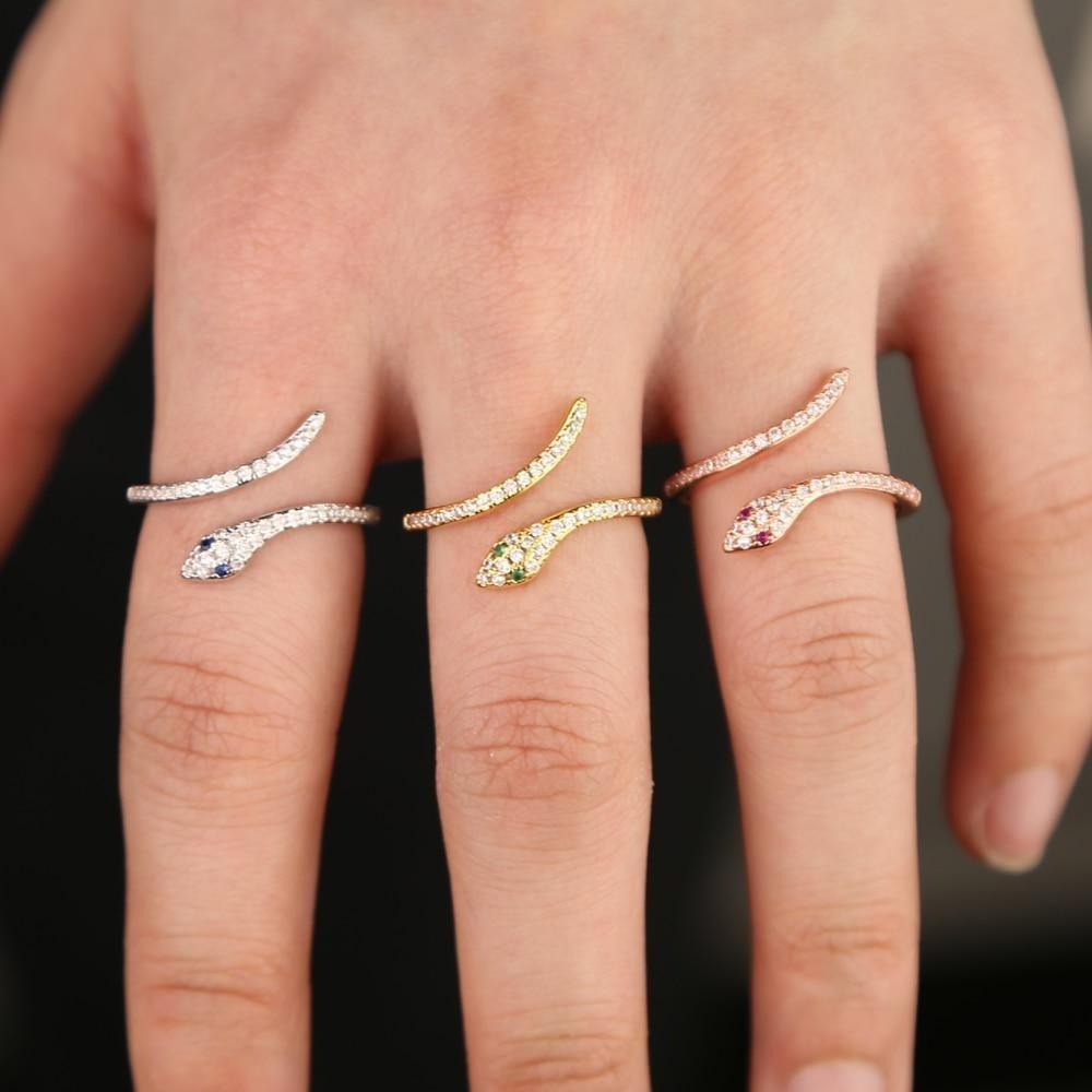 Long Simple Snake Finger Rings Charm Jewelry - Touchy Style