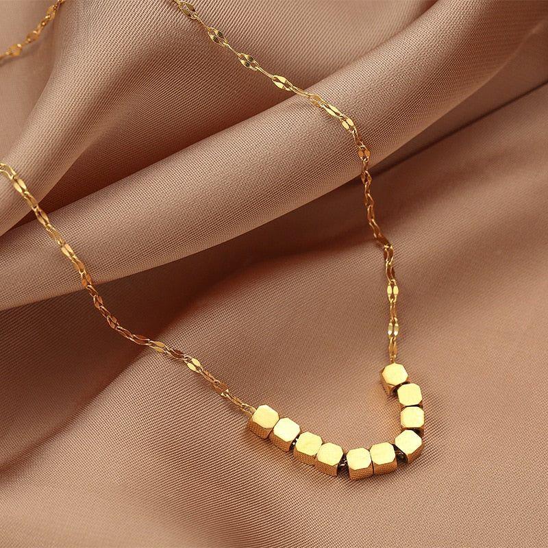 Lucky Beads 18 K Chain Stainless Steel Necklaces Charm Jewelry YOS0222 - Touchy Style