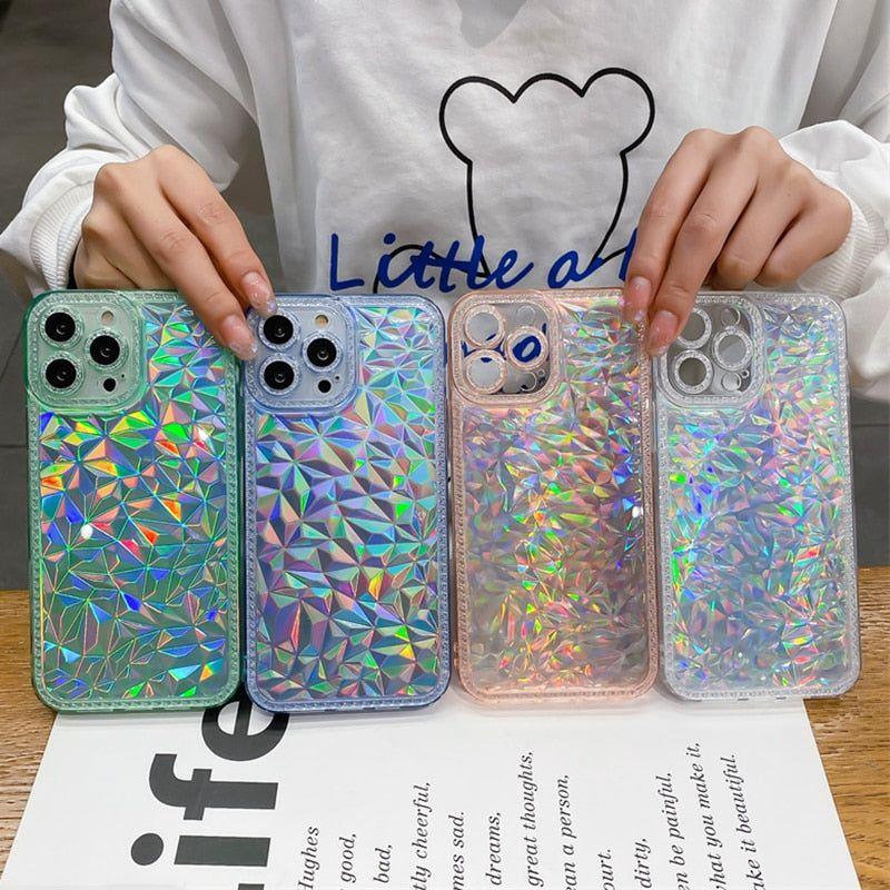 Luxury Colorful Laser Glitter Cute Phone Cases For iPhone 14 12 11 13 Pro Max X XR XS 7 8 Plus - Touchy Style